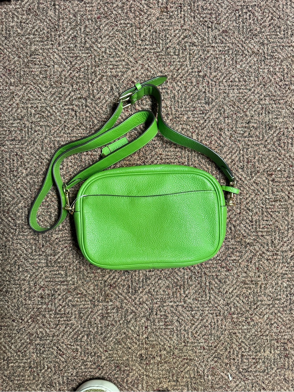 COACH Pebbled Leather Jamie Crossbody Bag in Bright Green with Gold Hardware - Picture 2 of 4